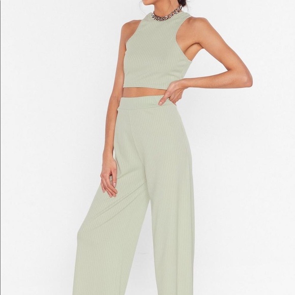 sage get right to it too and wide leg pants set - Picture 2 of 7